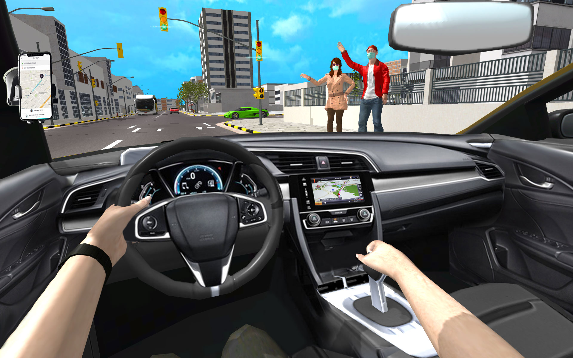 اسکرین شات 4 برنامه Open World Taxi Sim 2023