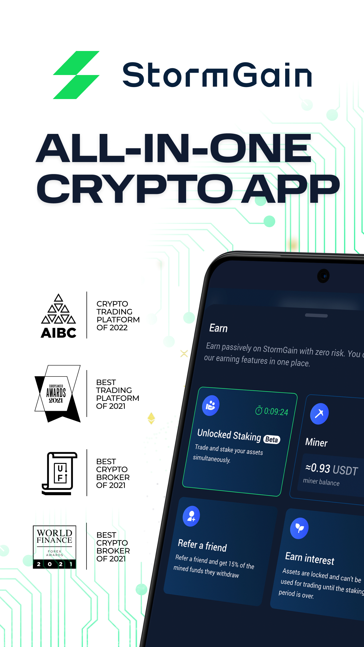 اسکرین شات 1 برنامه StormGain: Bitcoin & Crypto