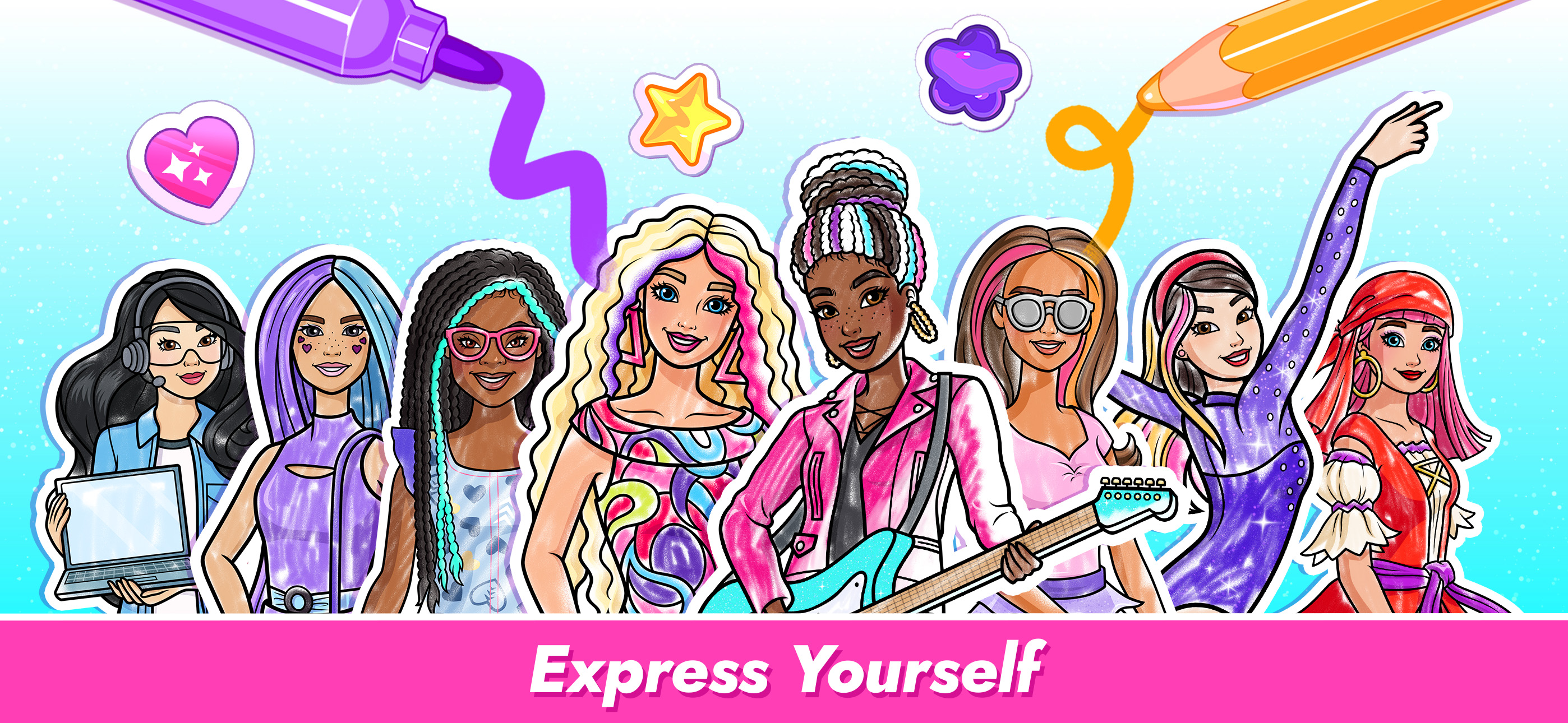اسکرین شات 5 برنامه Barbie Color Creations