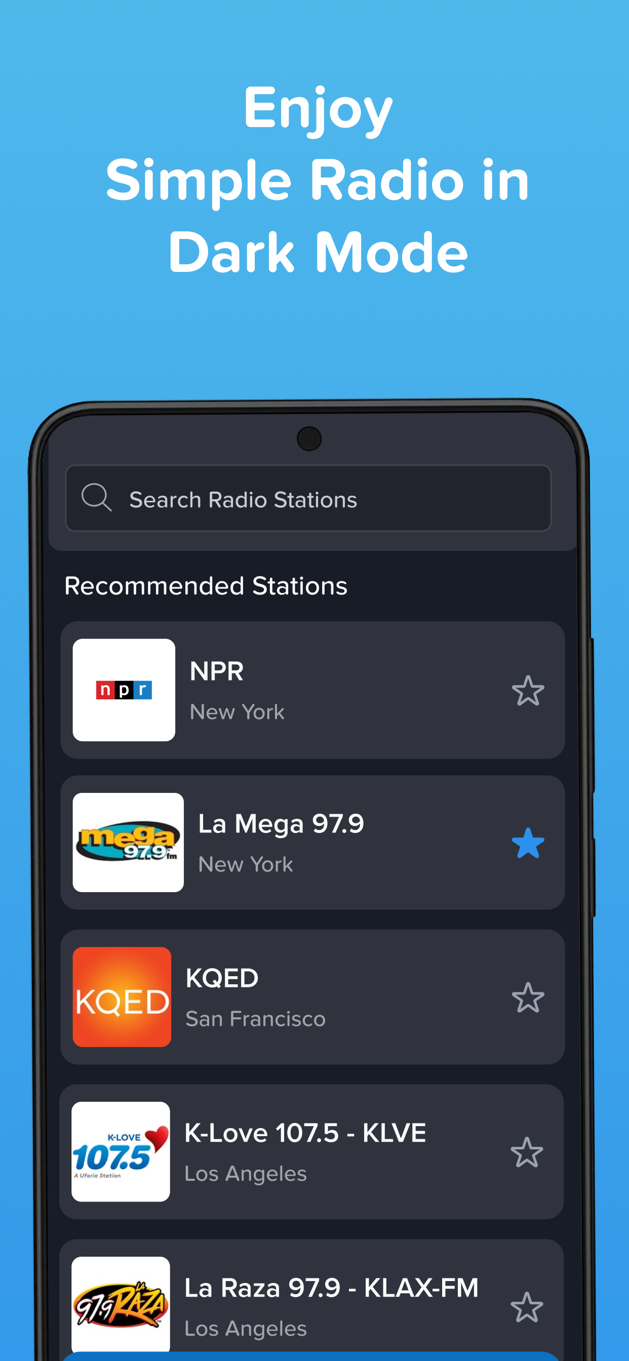 اسکرین شات 3 برنامه Simple Radio: Live AM FM Radio