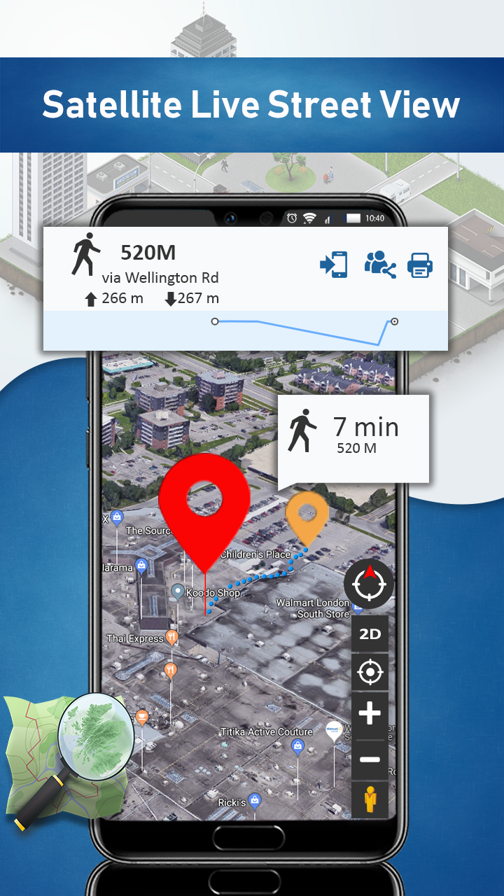 اسکرین شات 4 برنامه Street View Map HD: Satellite View & Earth Map