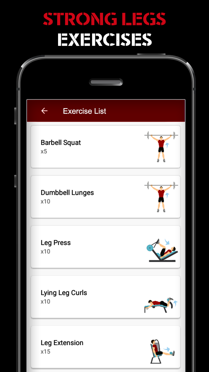 اسکرین شات 6 برنامه Gym Workout Legs Training App