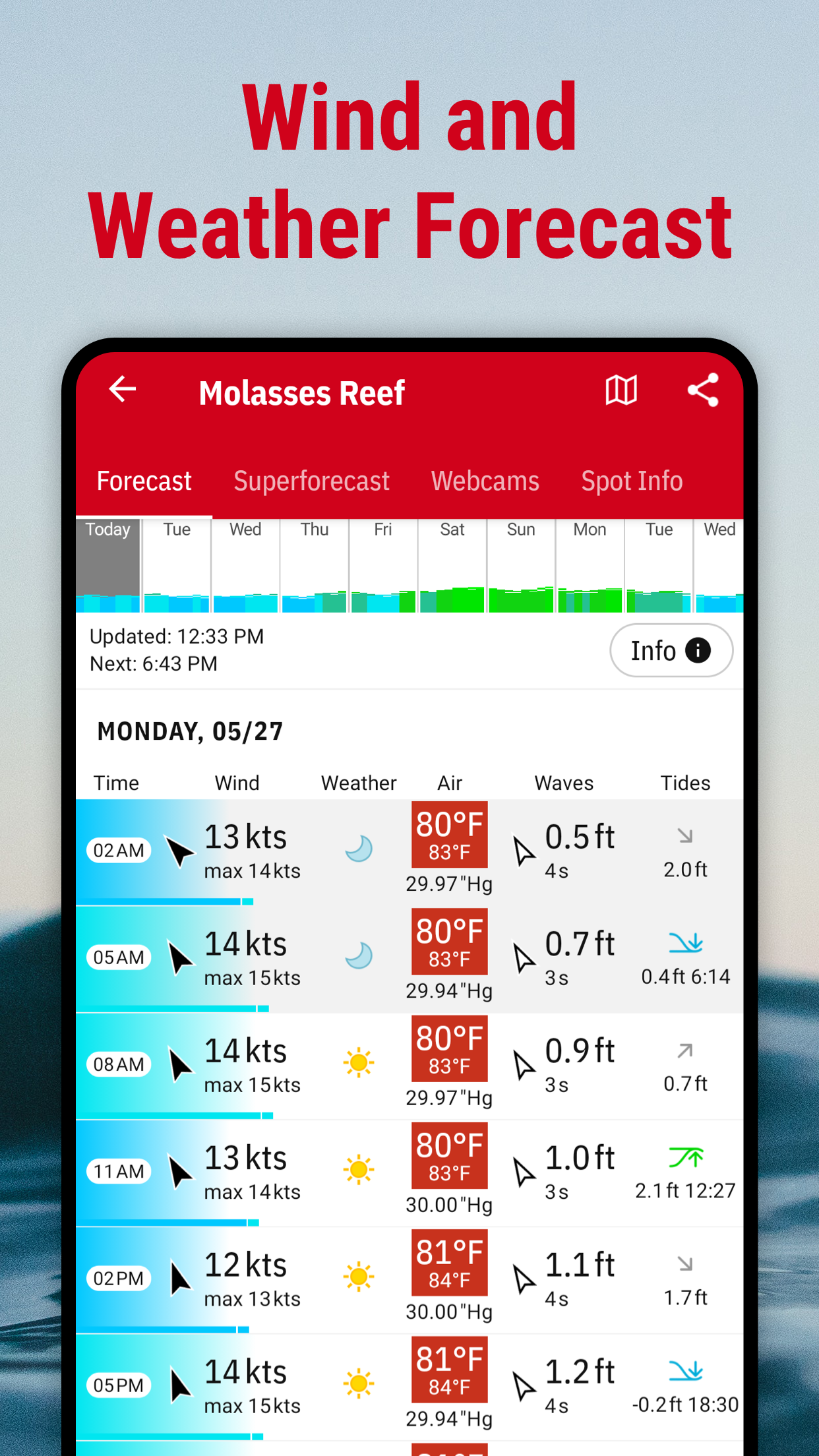 اسکرین شات 3 برنامه Windfinder: Wind & Weather map