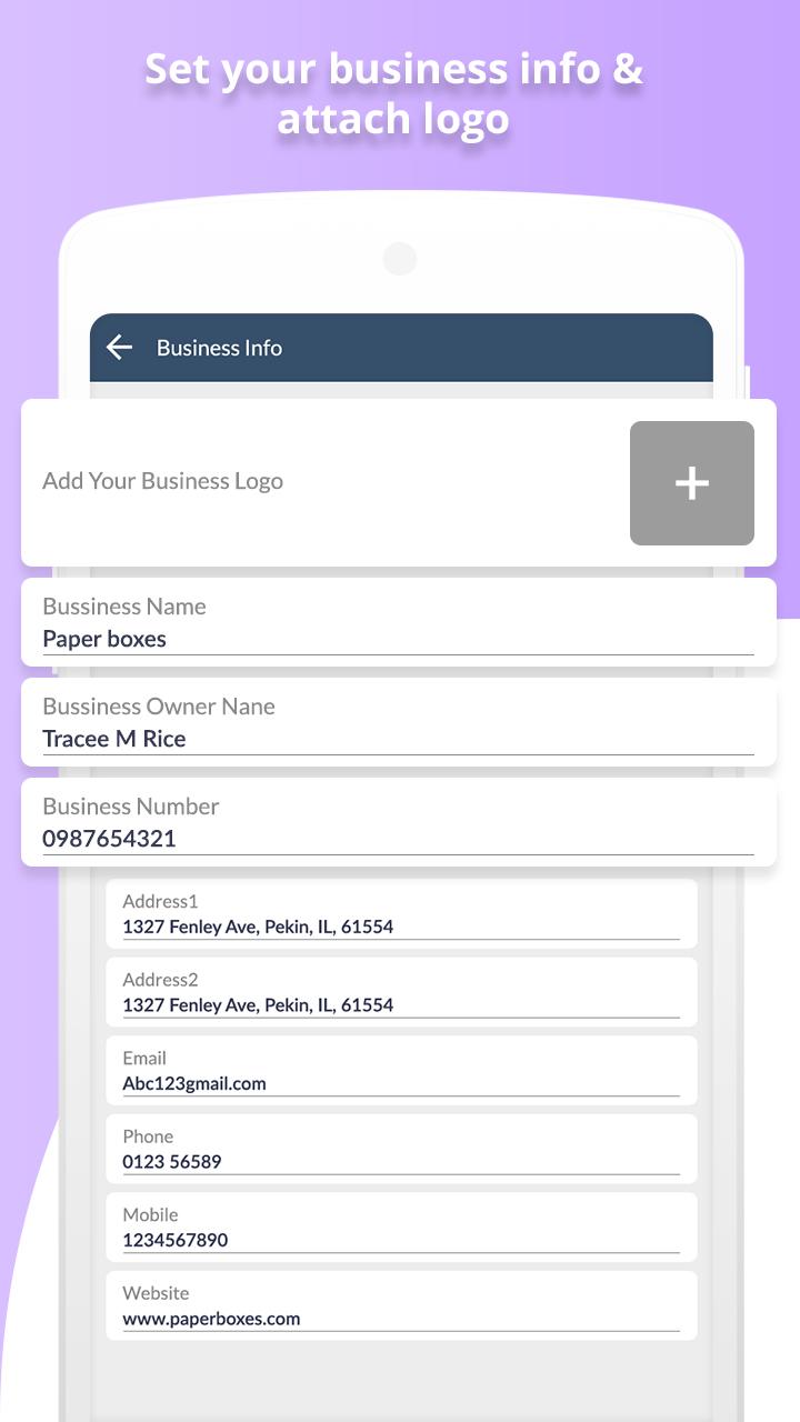 اسکرین شات 4 برنامه Invoice Generator and Estimate