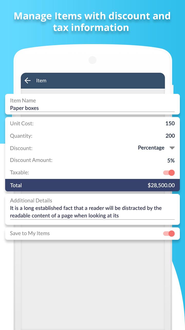 اسکرین شات 5 برنامه Invoice Generator and Estimate