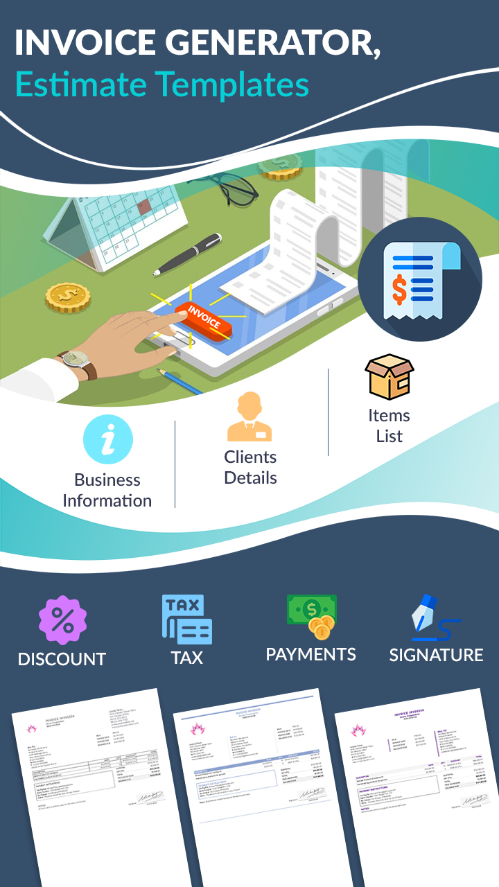 اسکرین شات 1 برنامه Invoice Generator and Estimate