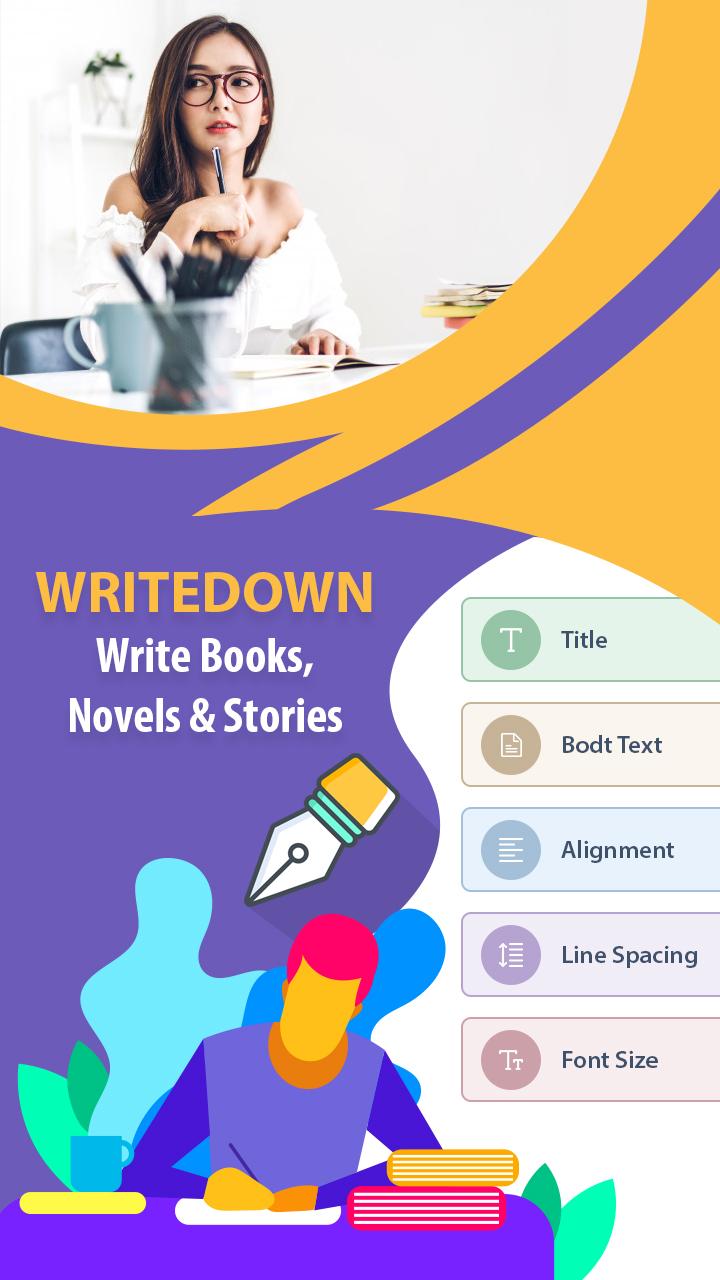 اسکرین شات 1 برنامه WriteDown: Write Books, Novels