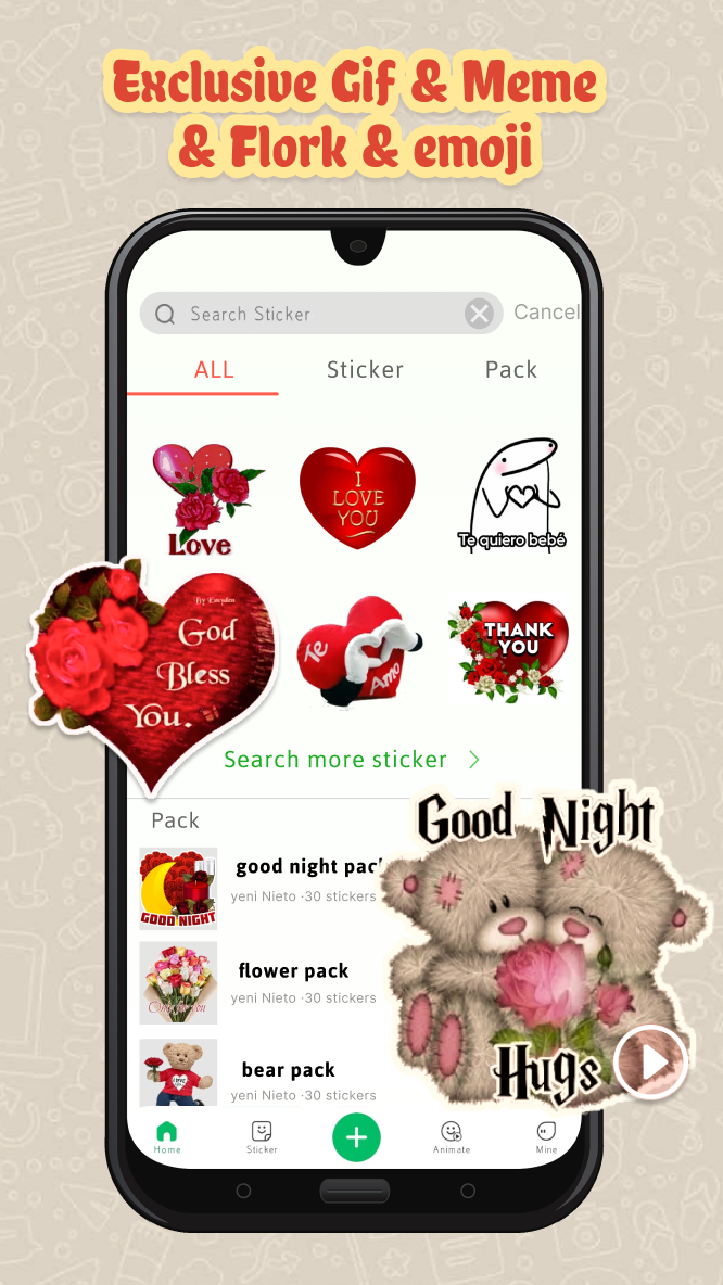 اسکرین شات 2 برنامه HD Sticker&Pack WAStickersApps