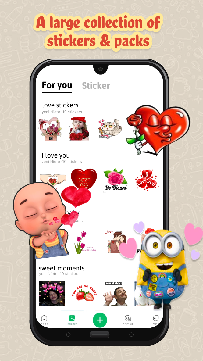 اسکرین شات 1 برنامه HD Sticker&Pack WAStickersApps