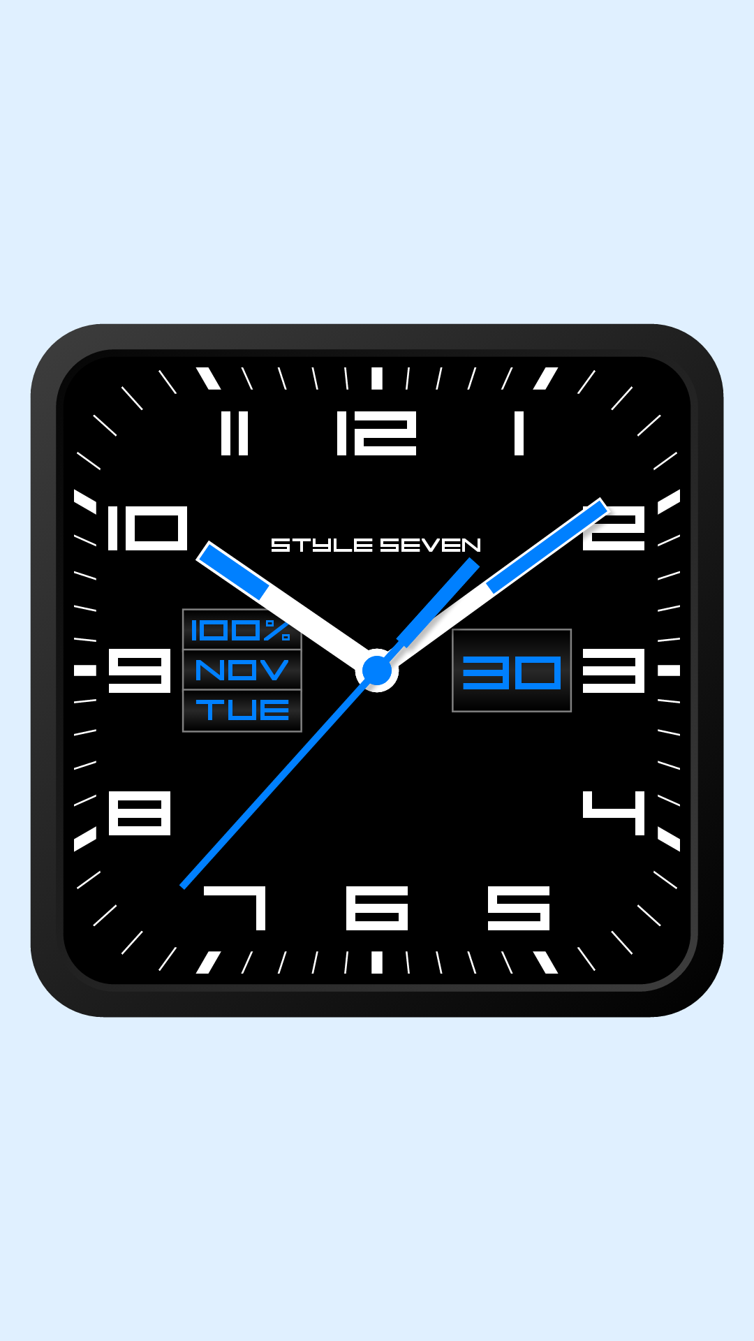 اسکرین شات 3 برنامه Square Analog Clock-7