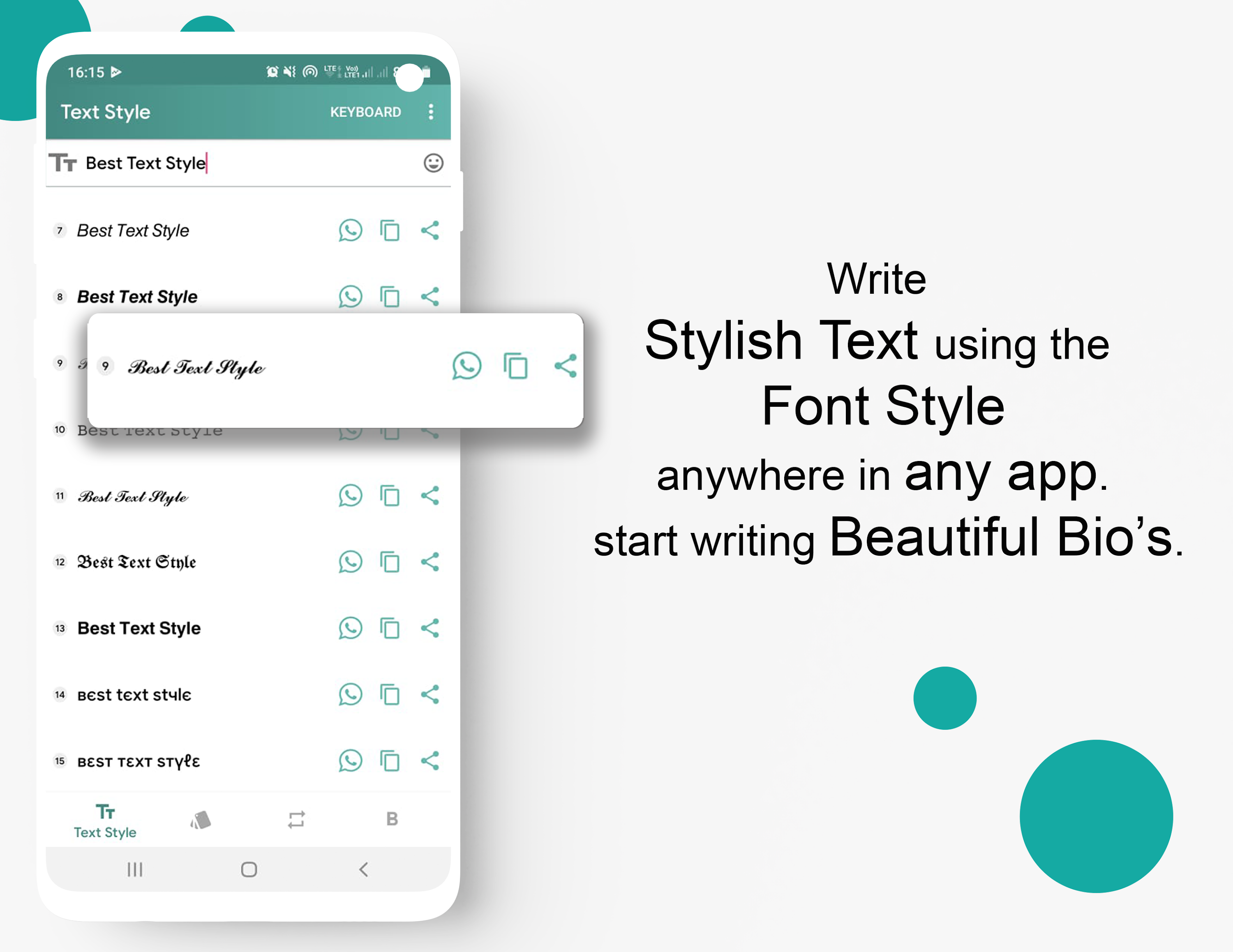 اسکرین شات 1 برنامه Stylish Text - Font Keyboard