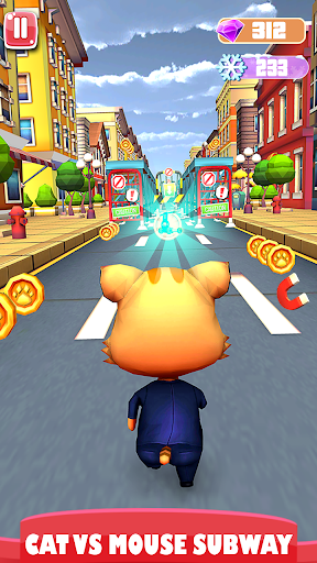 اسکرین شات 1 بازی Cat and Mouse surf the subway Dash