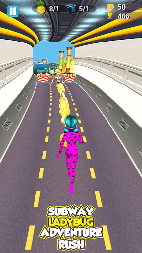 اسکرین شات 2 بازی Subway Lady Bug Dash - Adventure Cat Noir Run