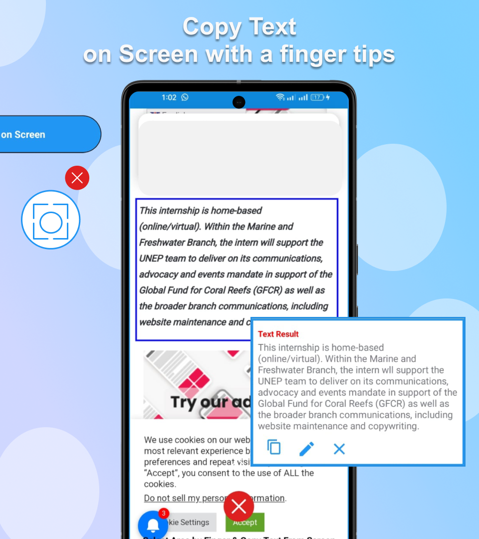 اسکرین شات 4 برنامه Copy Text on Screen