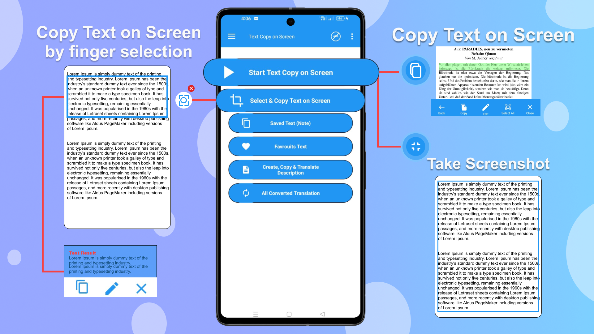 اسکرین شات 1 برنامه Copy Text on Screen