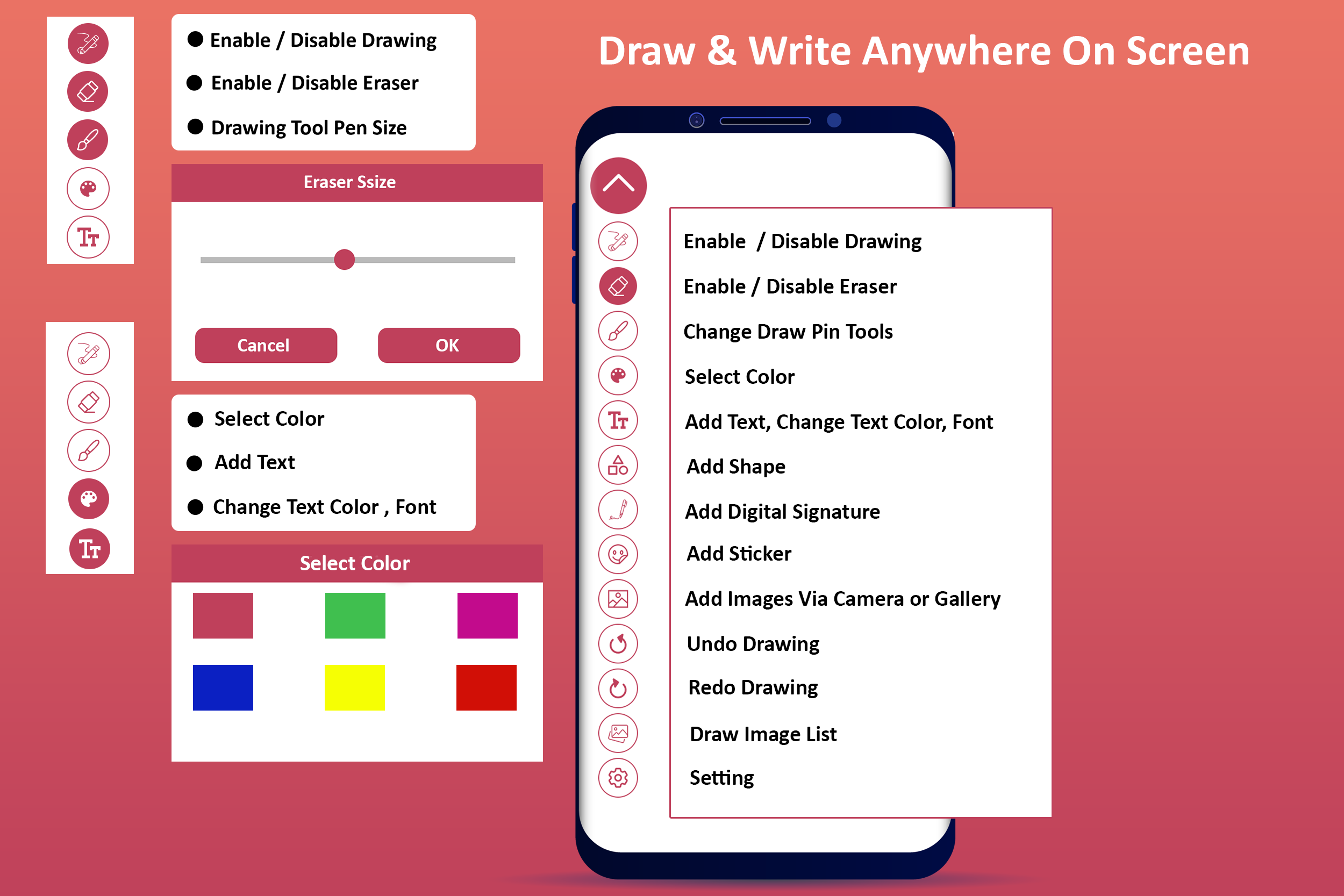 اسکرین شات 1 برنامه Draw & Write Anywhere  Screen