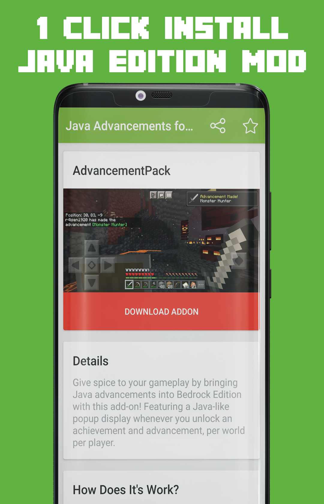اسکرین شات 1 برنامه Java Advancements for MCPE