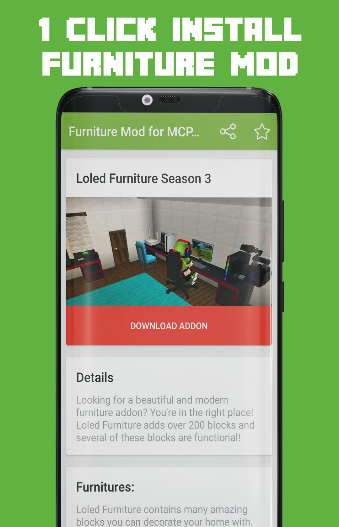اسکرین شات 1 برنامه Furniture Mod for MCPE Loled 3