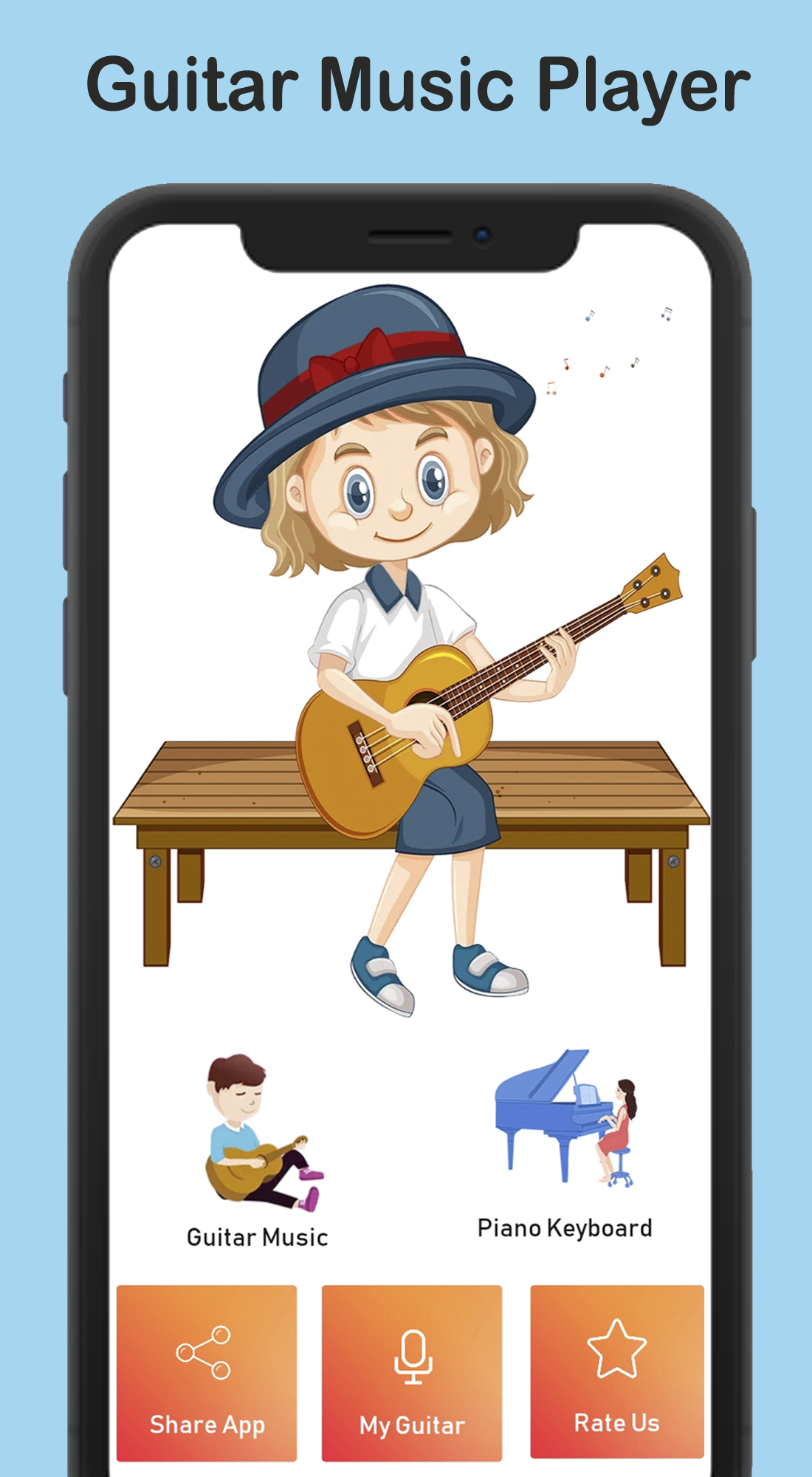 اسکرین شات 1 برنامه Real Guitar Music Player