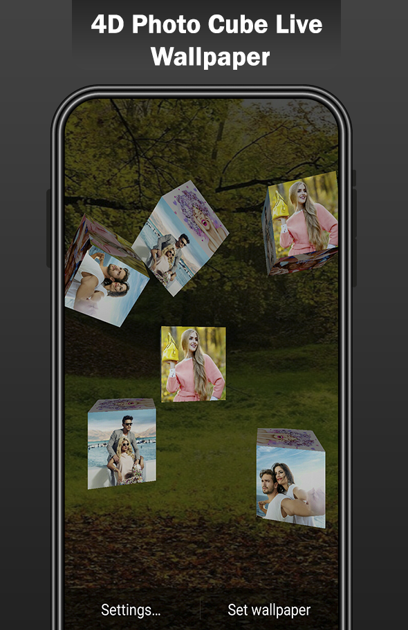 اسکرین شات 4 برنامه 4D Photo Cube Live Wallpaper