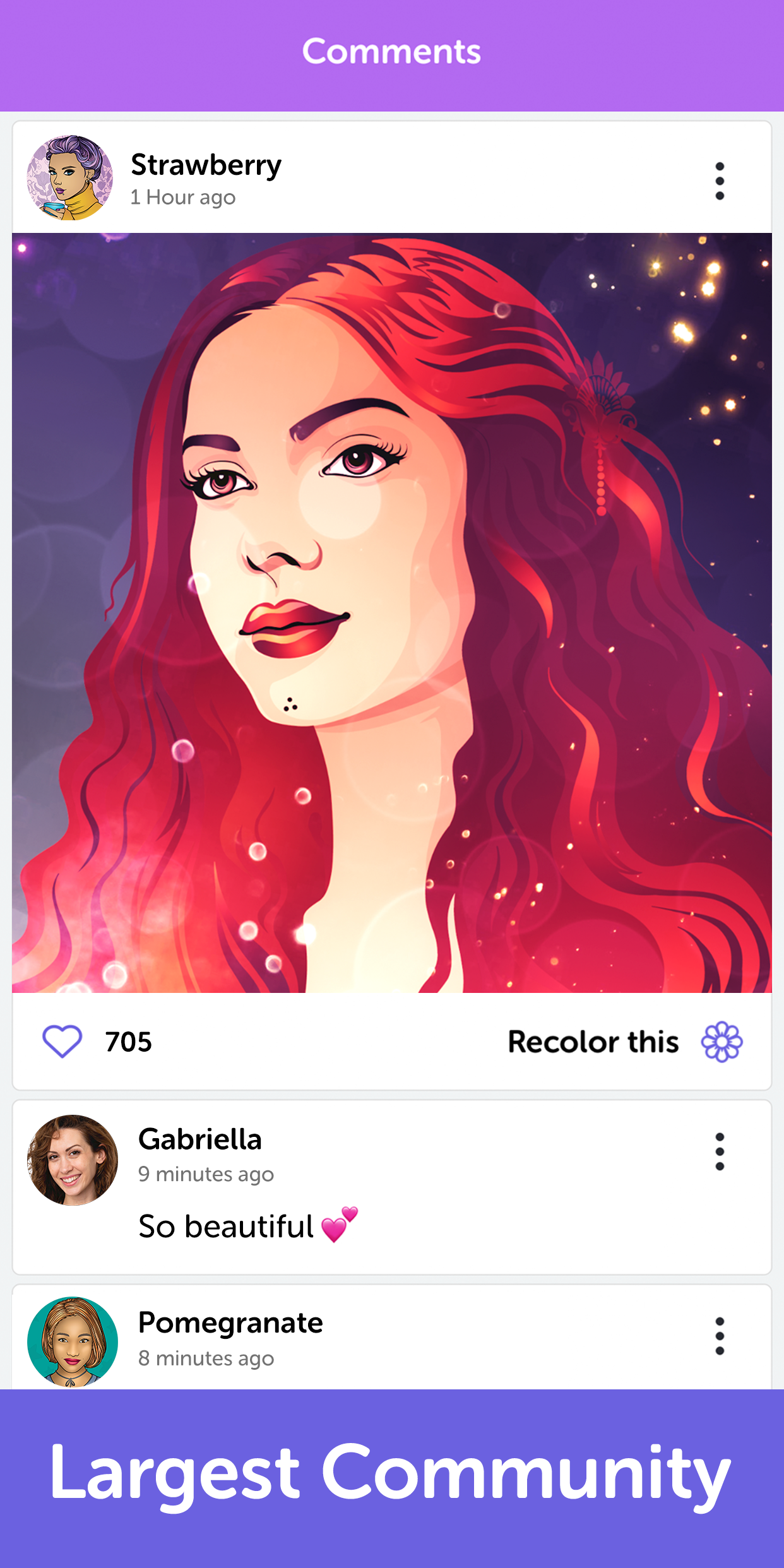 اسکرین شات 2 برنامه Recolor - Adult Coloring Book