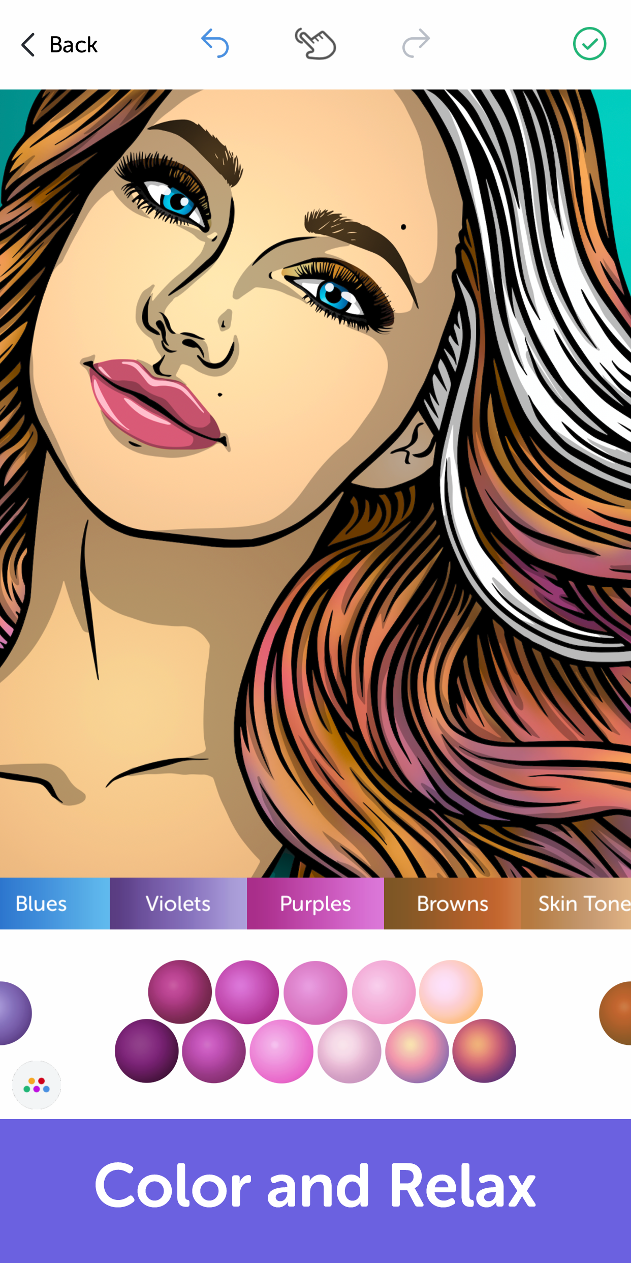 اسکرین شات 3 برنامه Recolor - Adult Coloring Book