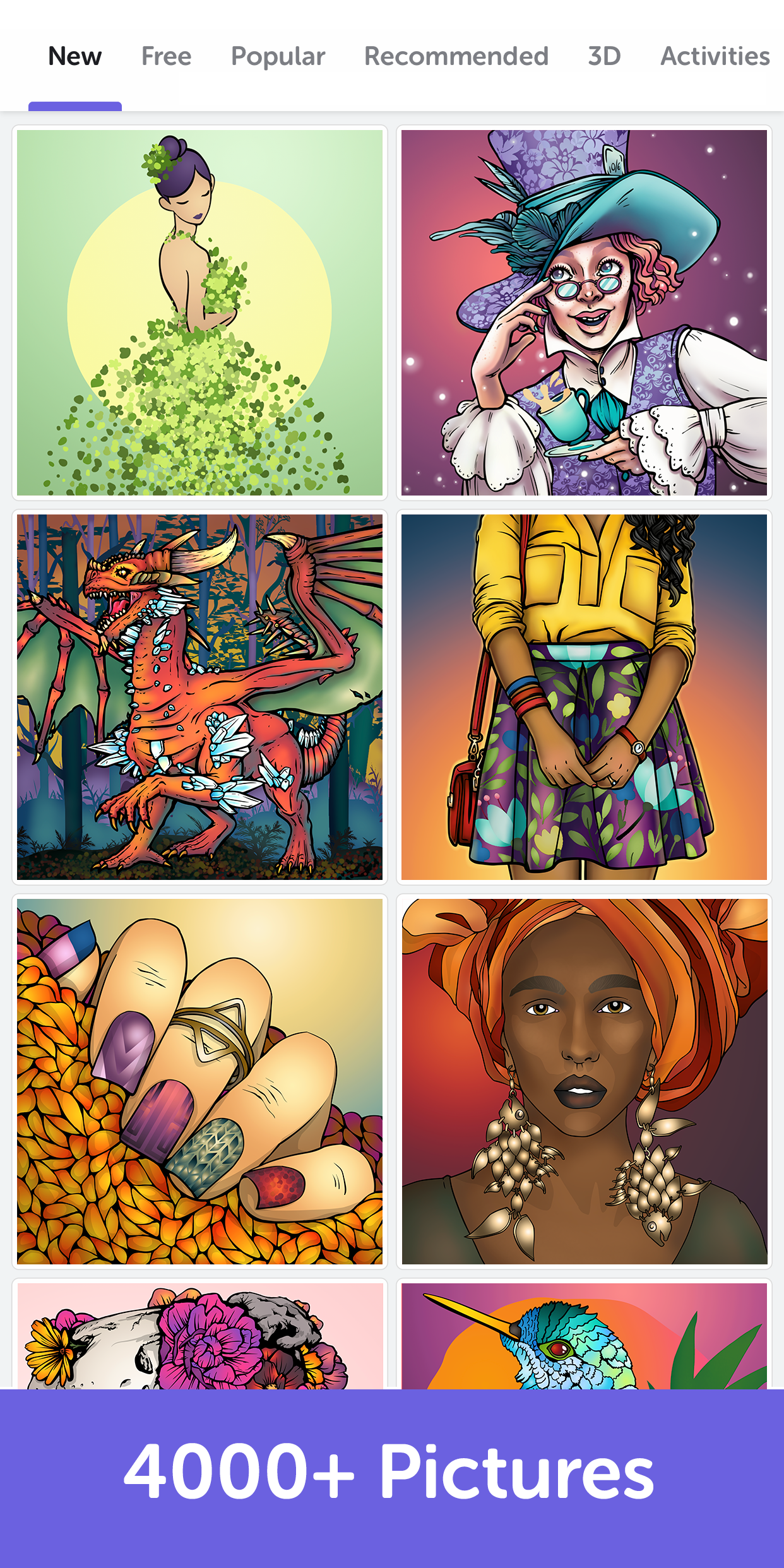 اسکرین شات 4 برنامه Recolor - Art Coloring Book