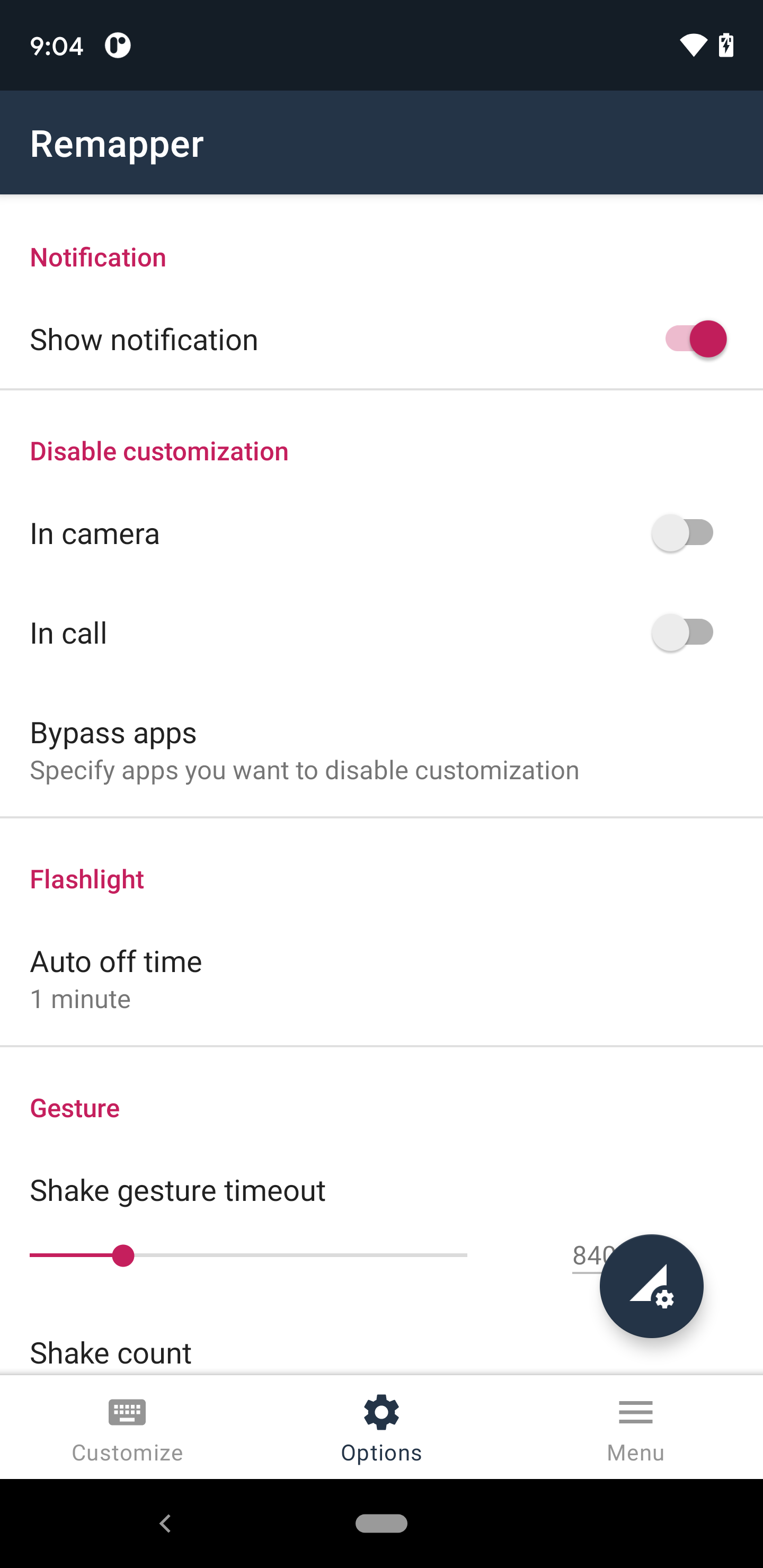 اسکرین شات 6 برنامه Remap keys & floating button