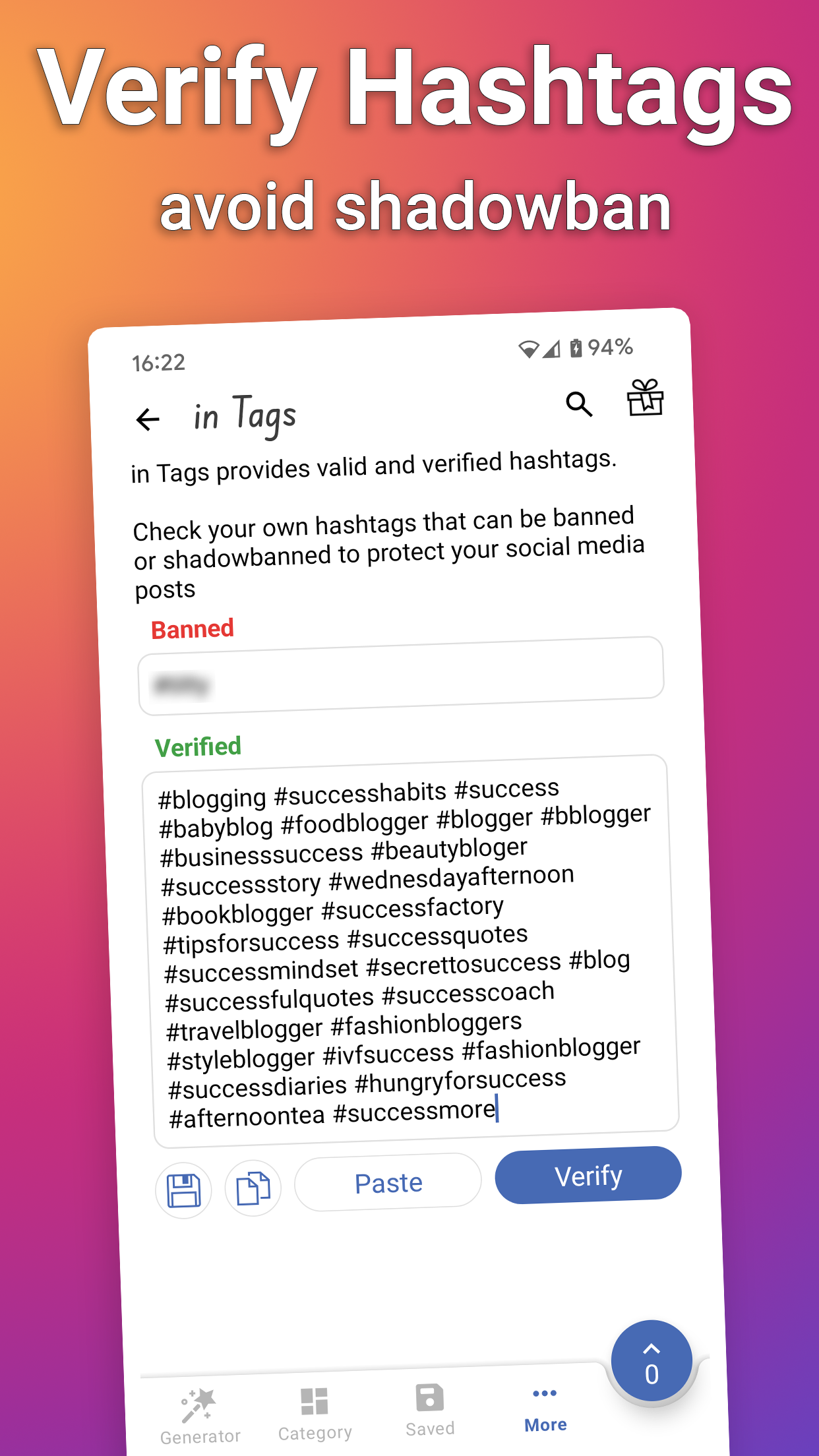 اسکرین شات 4 برنامه in Tags - AI Hashtag generator