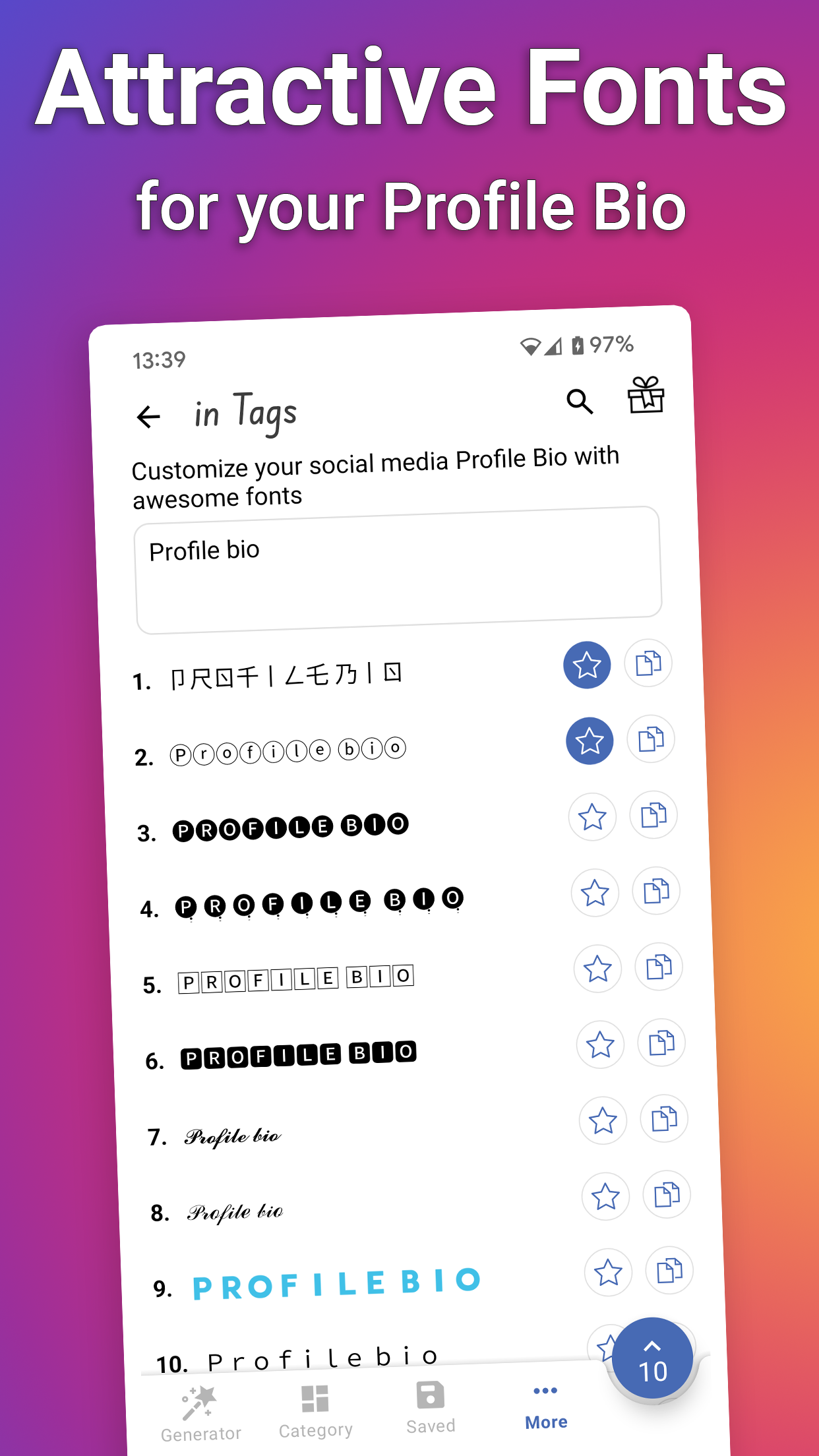 اسکرین شات 6 برنامه in Tags - AI Hashtag generator