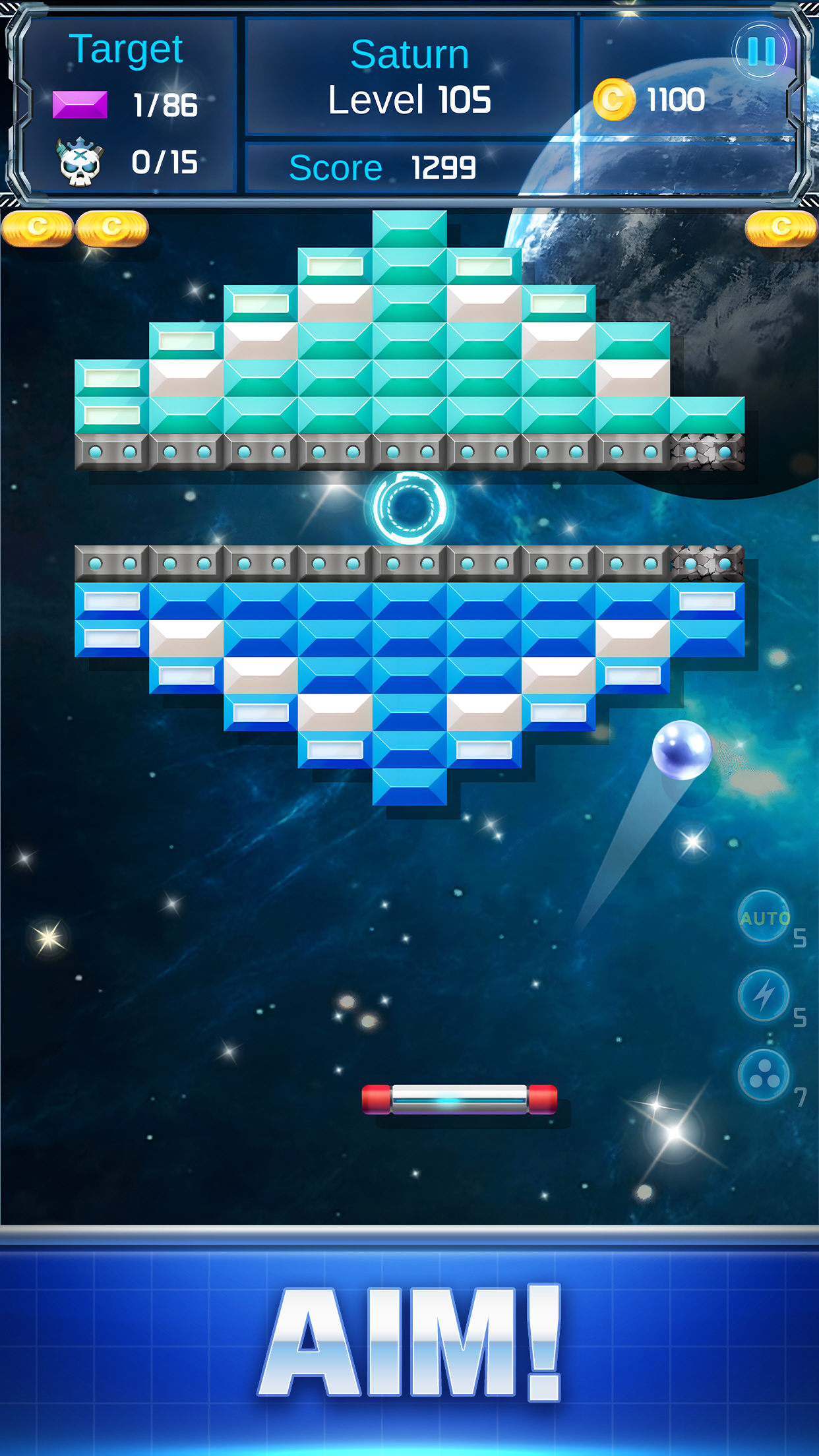 اسکرین شات 1 بازی Brick Breaker : Space Outlaw