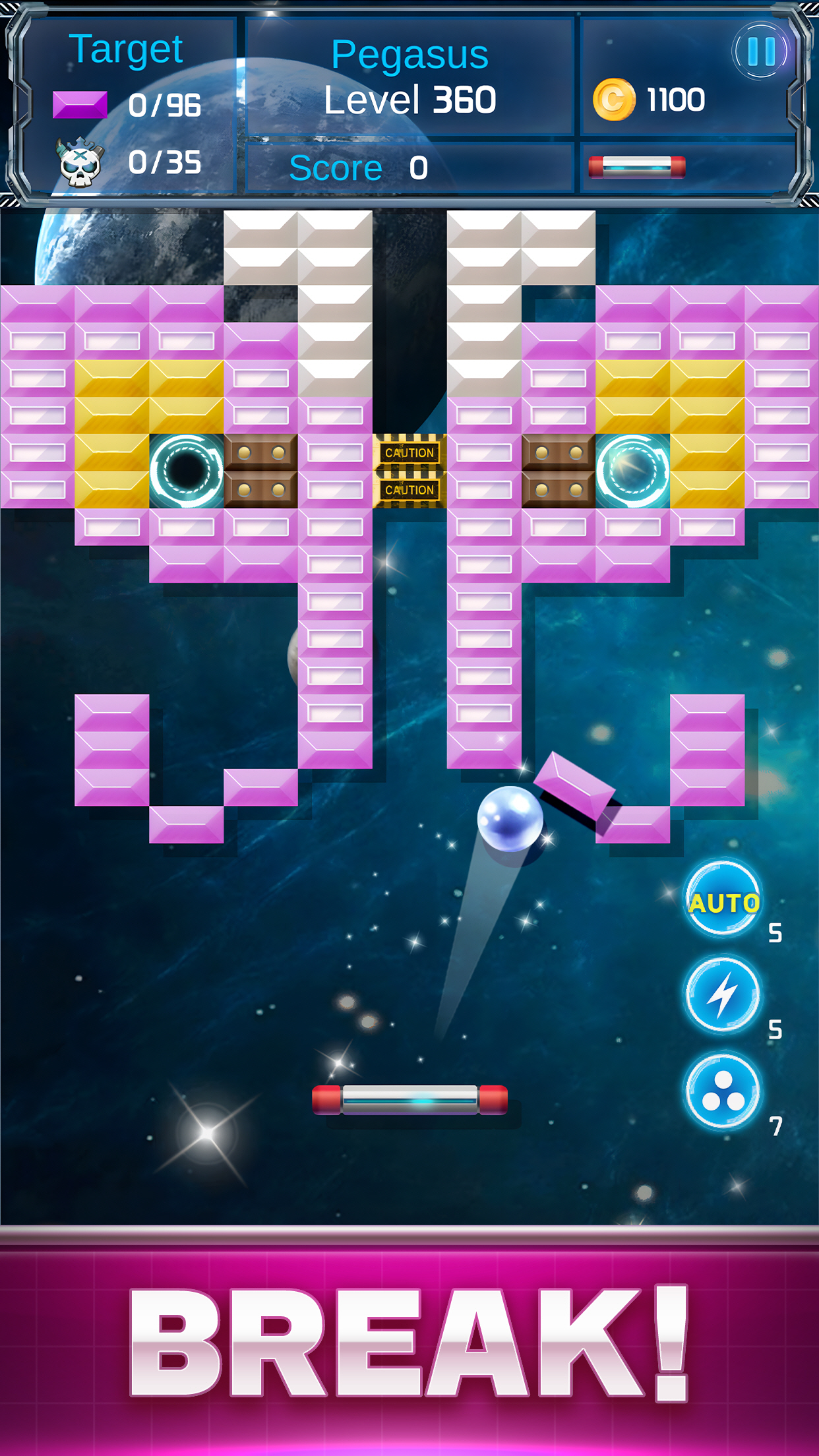 اسکرین شات 3 بازی Brick Breaker : Space Outlaw
