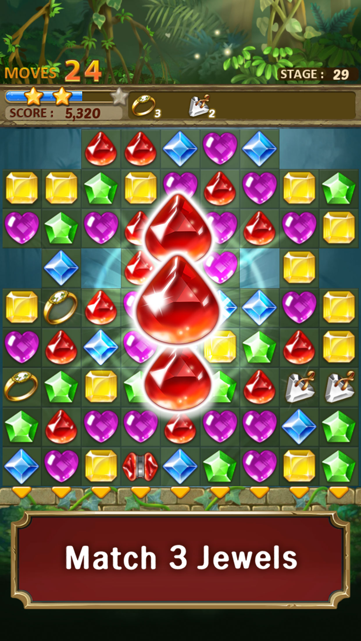 اسکرین شات 1 بازی Jewels Jungle : Match 3 Puzzle
