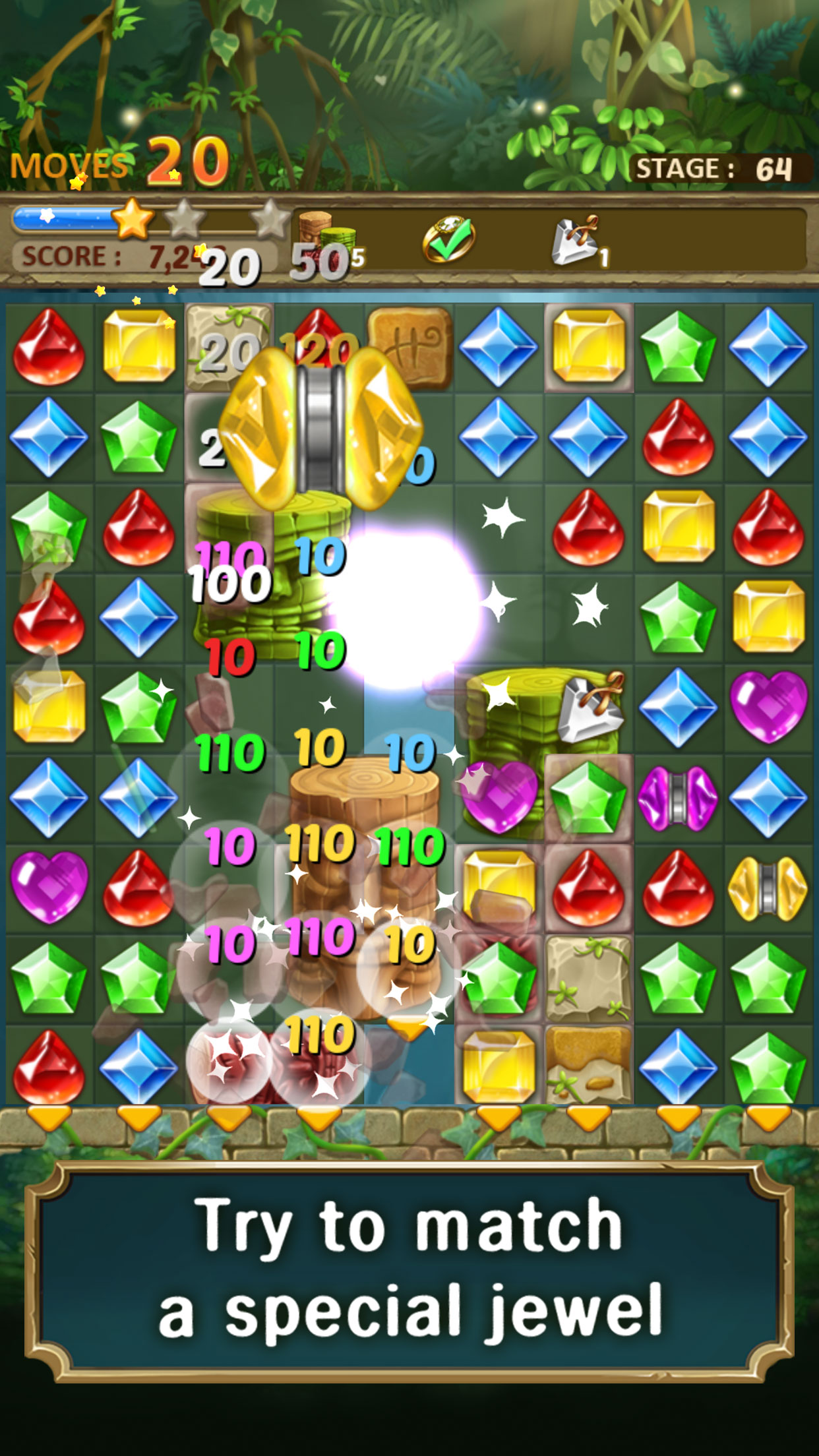 اسکرین شات 2 بازی Jewels Jungle : Match 3 Puzzle
