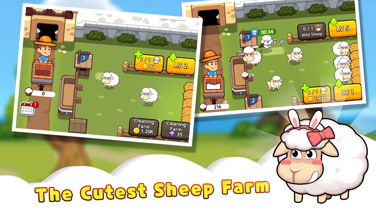 اسکرین شات 1 بازی Sheep Farm : Idle Game