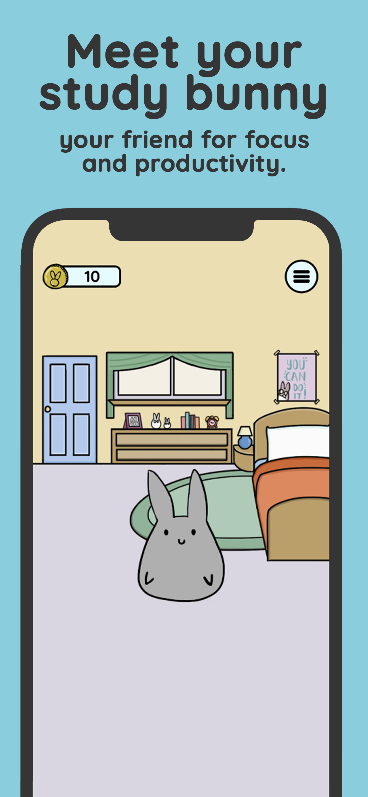 اسکرین شات 1 برنامه Study Bunny: Focus Timer