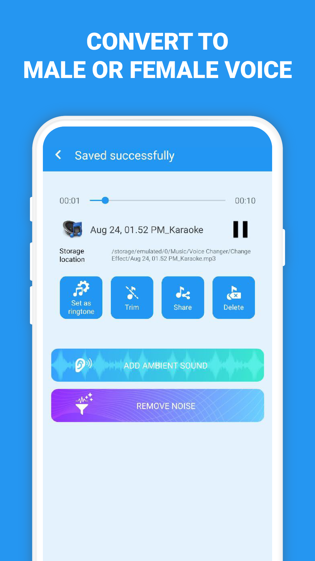 اسکرین شات برنامه Voice Changer - Audio Effects 5