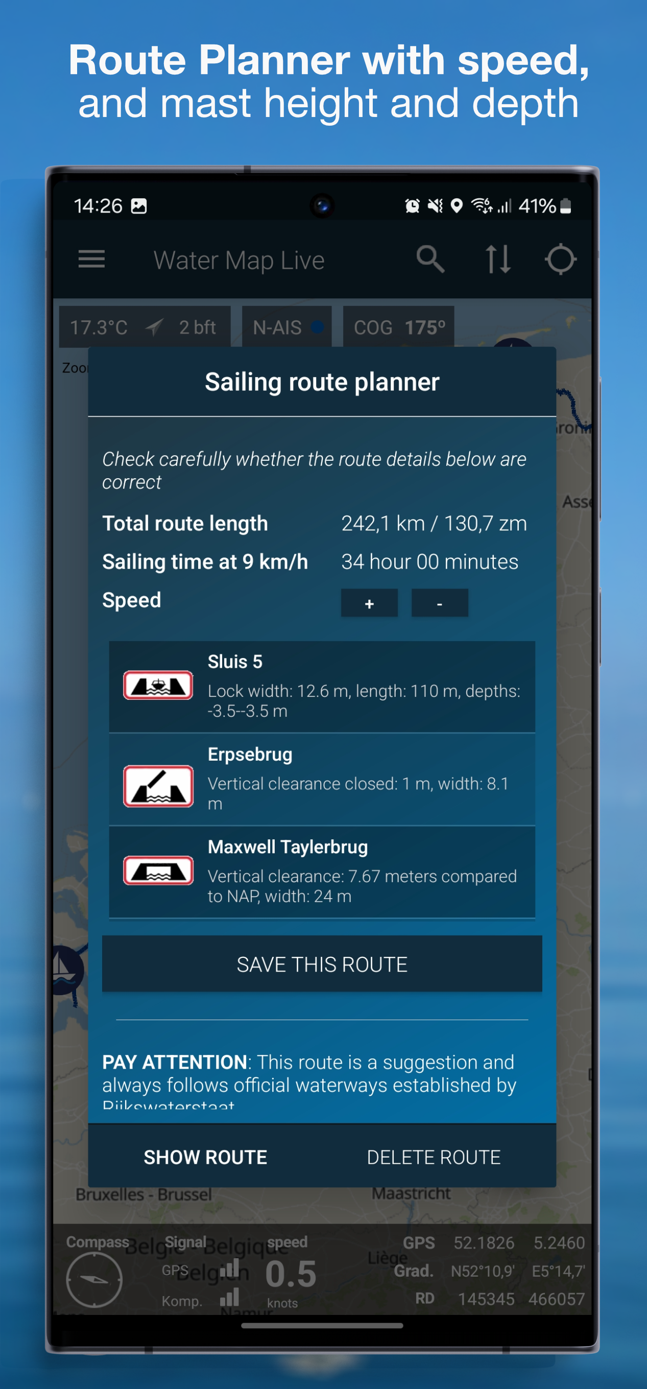 اسکرین شات 5 برنامه Water Map Live - Routes, AIS