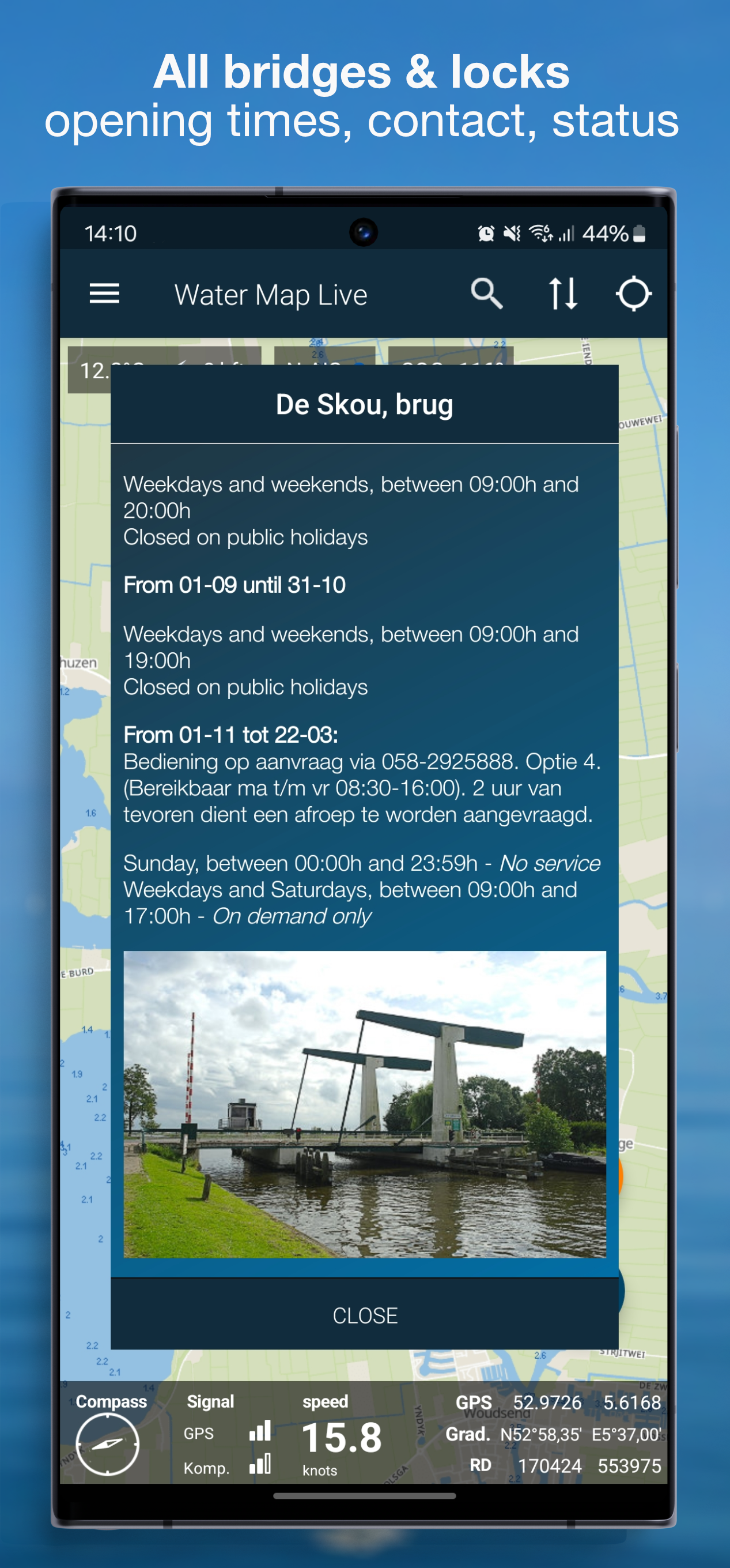 اسکرین شات 2 برنامه Water Map Live - Routes, AIS