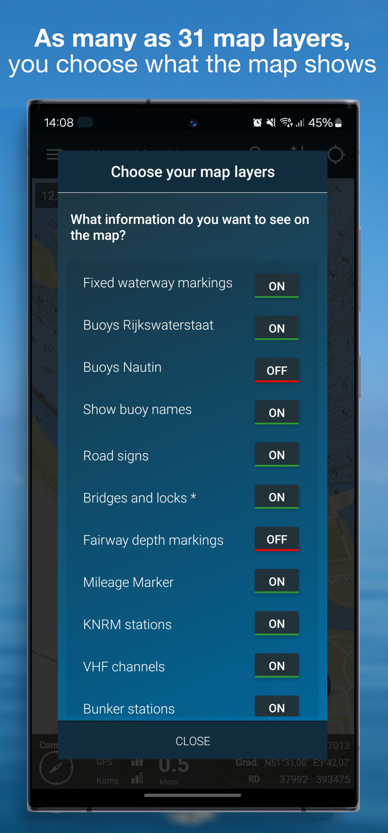 اسکرین شات 3 برنامه Water Map Live - Routes, AIS