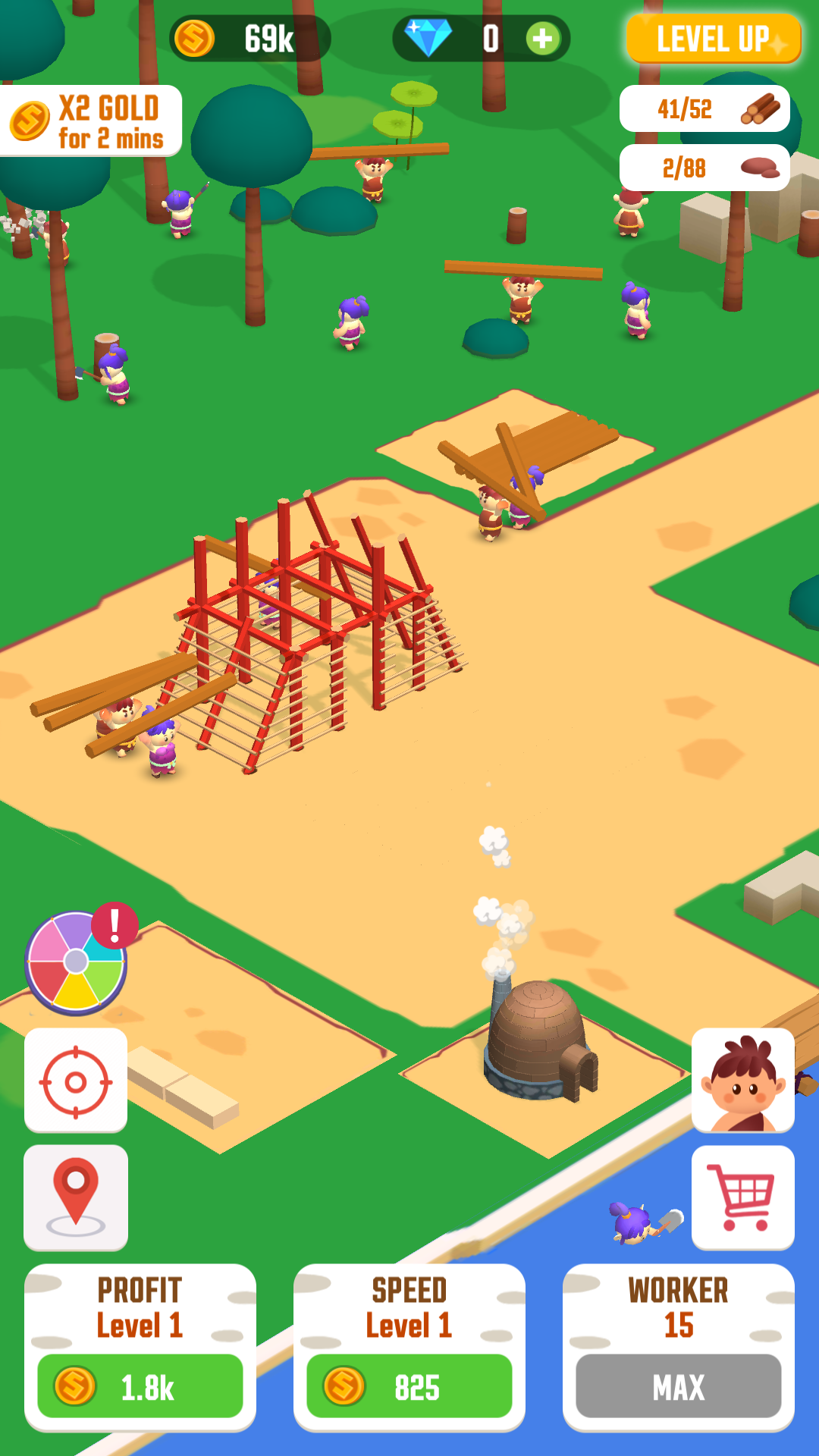 اسکرین شات 1 بازی Idle Jungle: Survival Builder