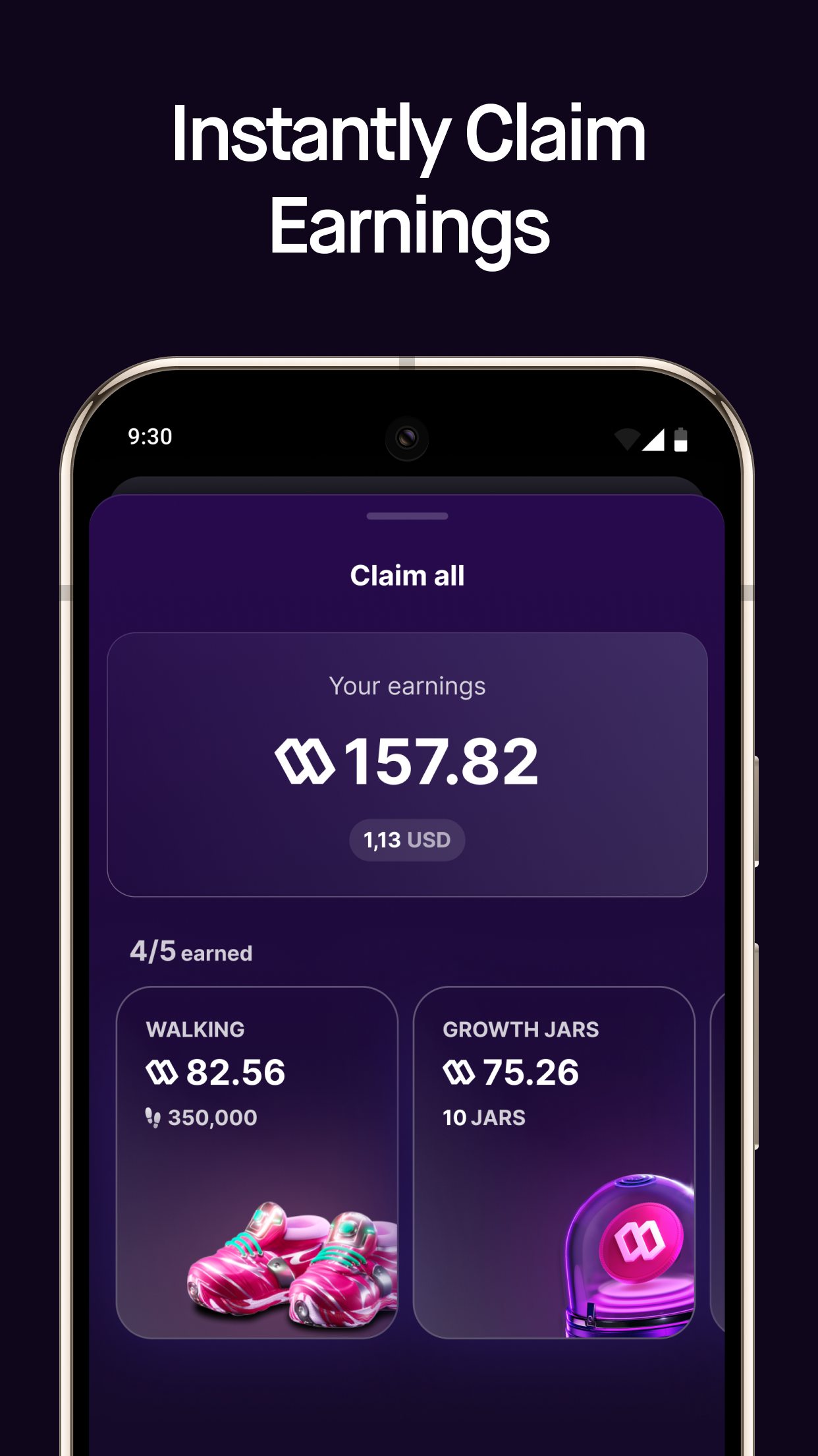 اسکرین شات 5 برنامه Sweat Wallet: Crypto & Rewards
