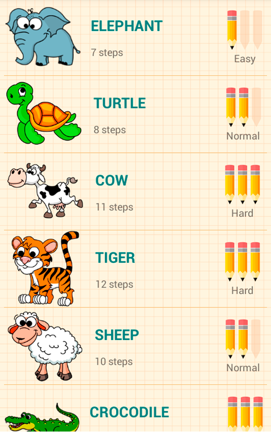 اسکرین شات 1 برنامه How to Draw Animals