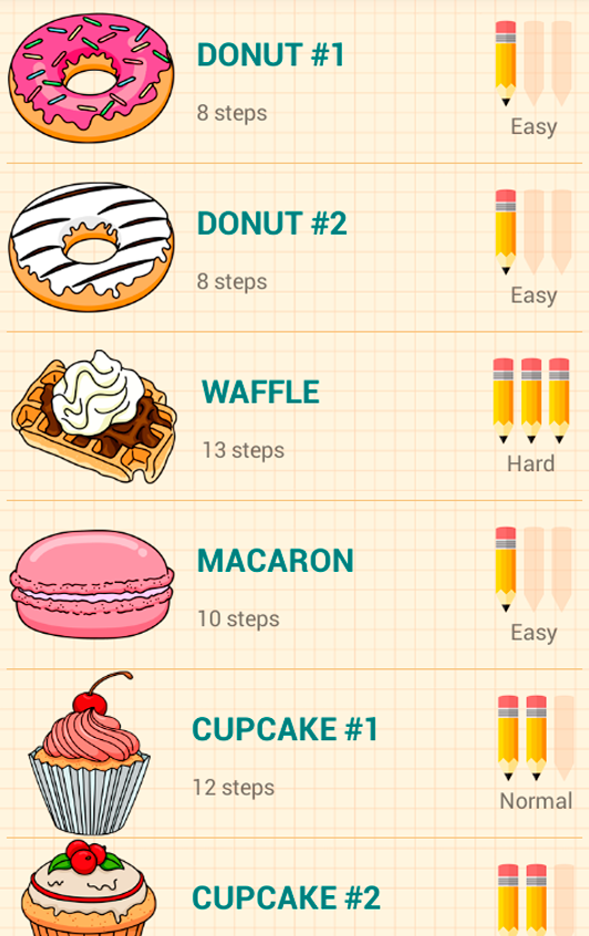 اسکرین شات 1 برنامه How to Draw Desserts