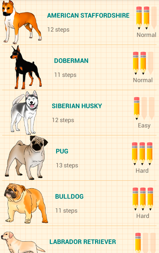 اسکرین شات 1 برنامه How to Draw Dogs