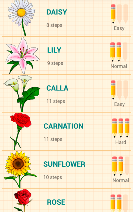 اسکرین شات 1 برنامه How to Draw Flowers