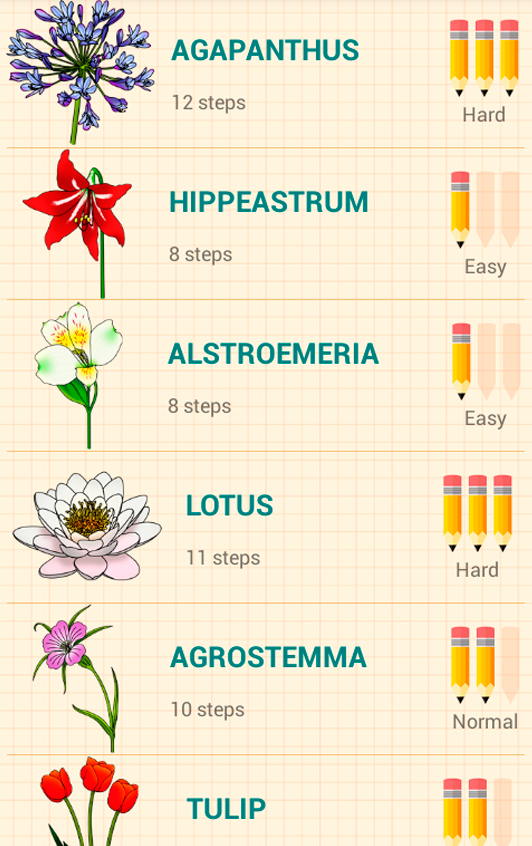 اسکرین شات 2 برنامه How to Draw Flowers