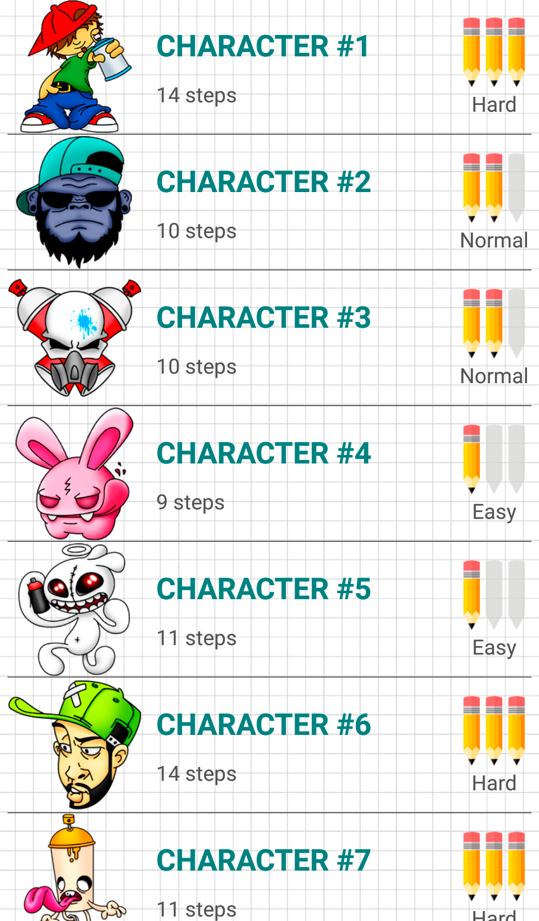 اسکرین شات 1 برنامه How to Draw Graffiti Character