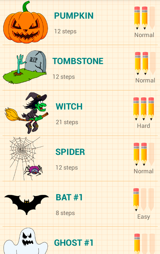 اسکرین شات 1 برنامه How to Draw Halloween