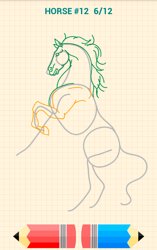 اسکرین شات 4 برنامه How to Draw Horses